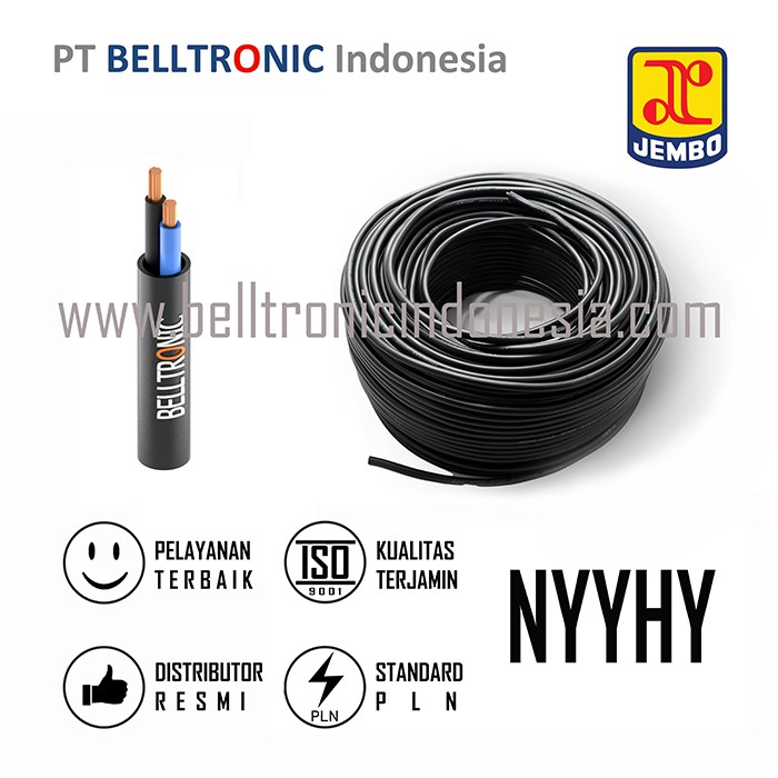 Kabel listrik JEMBO NYYHY 3x0.75mm,1roll@50meter