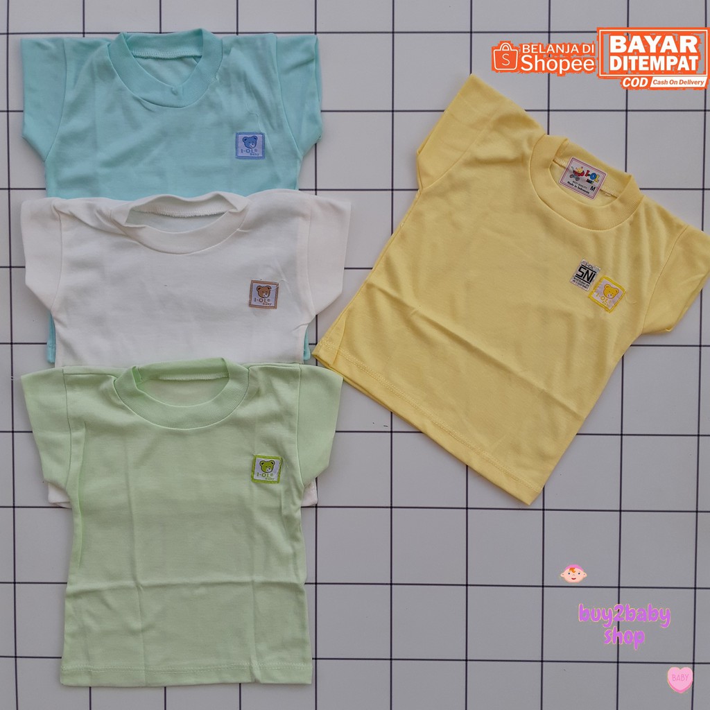 Kaos oblong pendek bayi model sport IOL Baby usia 6-24 Bulan isi 4 PCS