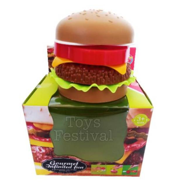 Mainan DIY Stacking Bongkar Pasang Menyusun Burger / Hotdog / Sosis