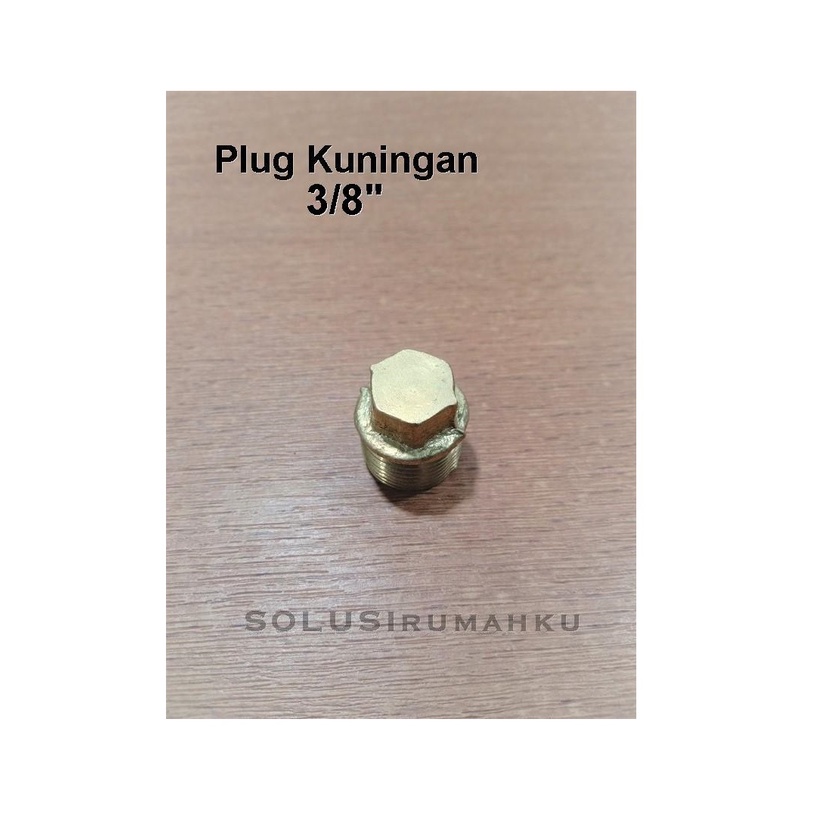 Plug 3/8" Kuningan Tebal / Tutup Drat Luar 3/8 / Pleh Dop Cap