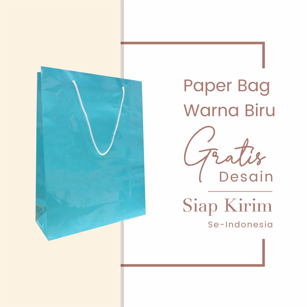 

Paper Bag (tas kertas) Biru | Cocok Untuk Kemasan Produk Fashion