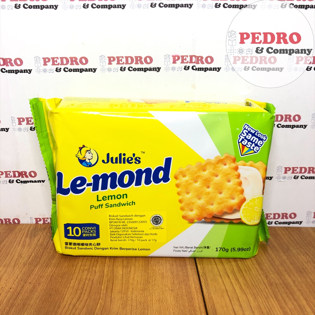 

Julies lemond lemon puff sandwich 170 gram - 10 pack biskuit lemon