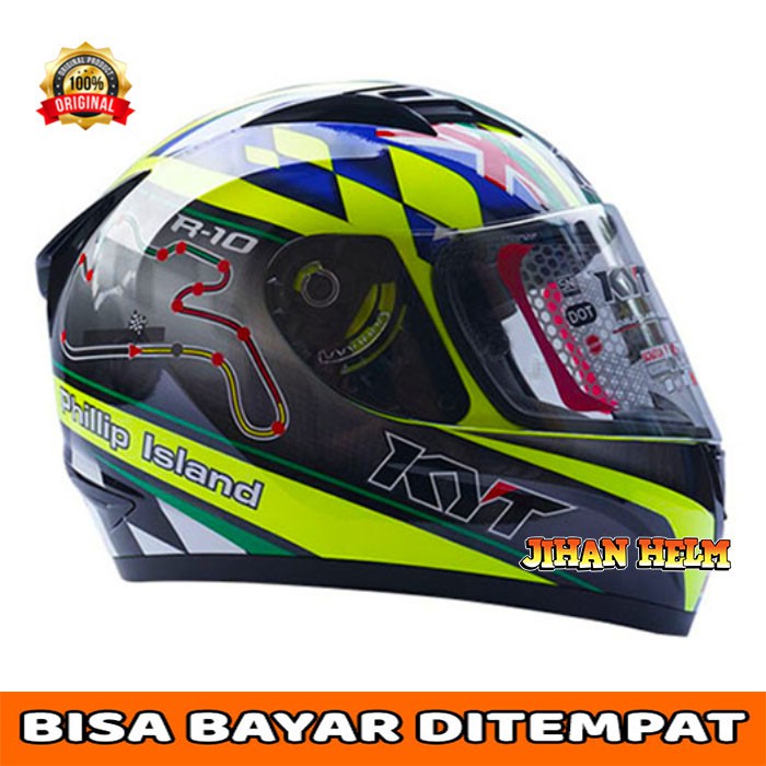 HELM/KYT/HELM KYT/HELM KYT FULL FACE R10 GP PHILIPS TERMURAH