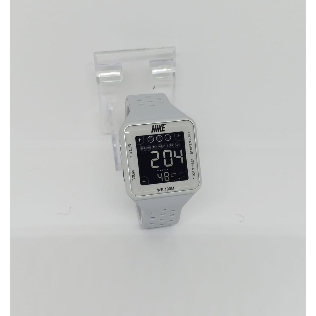 (KWS) Jam Tangan Pria Sporty NIKE Digital Kotak Strap Rubber NK-6166