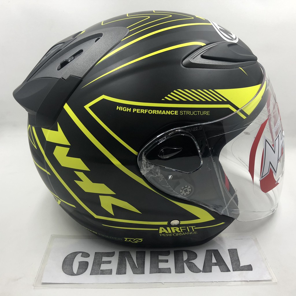 GOYANG HARGA:: Helm NHK R6 Motif Airfit-R / Airfit Black Yellow Doff Hitam Kuning Dop BERKUALITAS