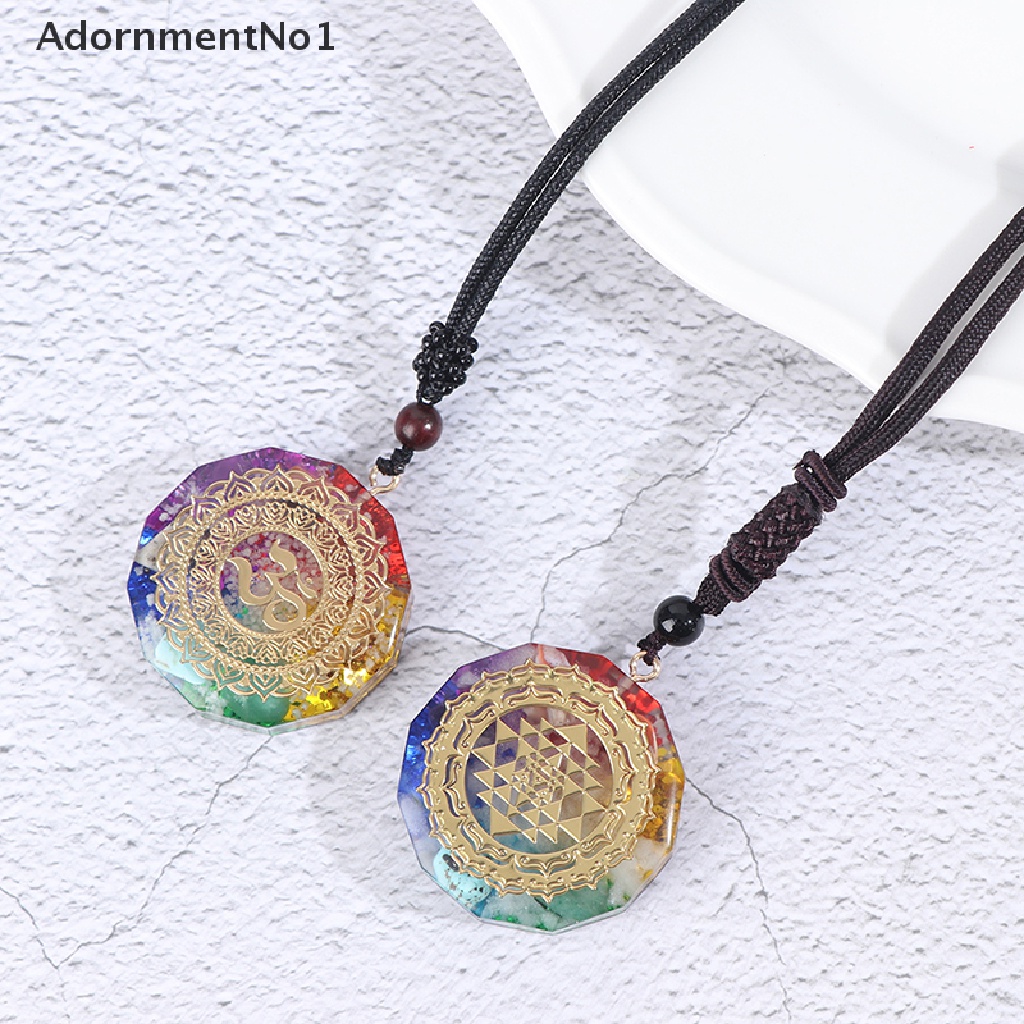 (AdornmentNo1) Orgonite Kalung Rantai Liontin Batu Chakra Penyembuhan Luminous Untuk Wanita