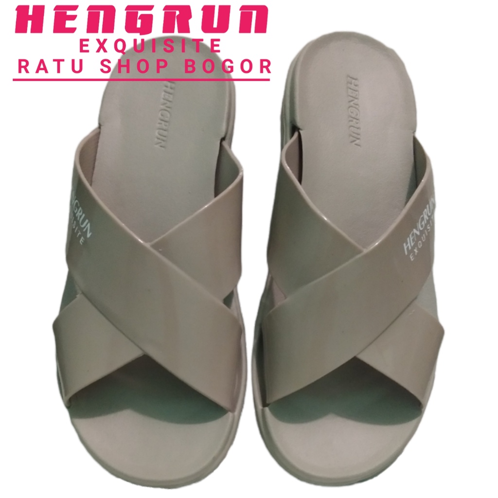 sendal kokop silang plastik wanita hengrun/sendal karet wanita terbaru /sendal kokop slip on mules wanita hengrun