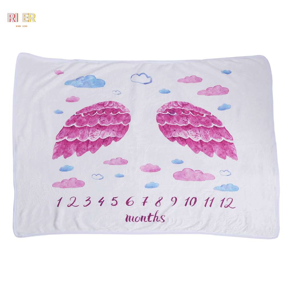 Baby Milestone Blanket Monthly Baby Blankets Newborn Soft Baby Photography Props Angel Wing Background Blanket Shopee Indonesia