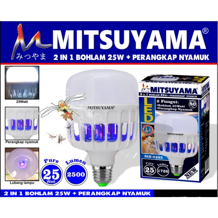 Lampu led + Perangkap Nyamuk Terang 25 Watt Mitsuyama MS-9225