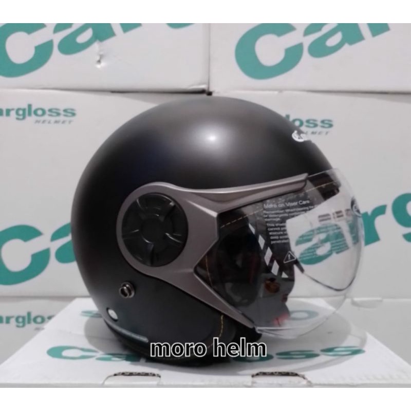 helm cargloss YRM ghotic solid hitam doff