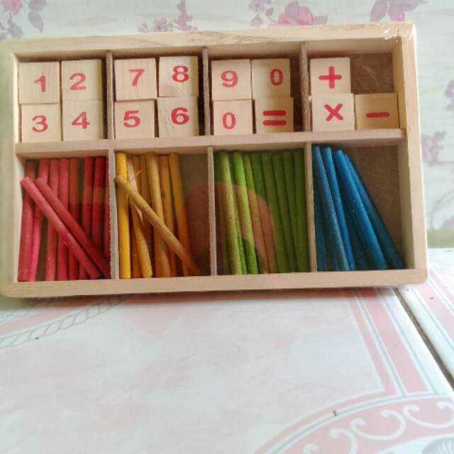 mainan anak mainan kayu mainan edukatif stik hitung