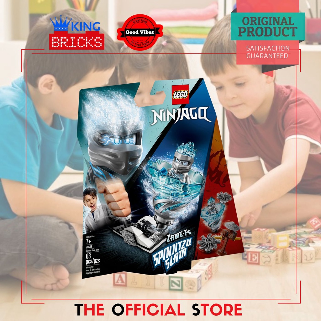 LEGO Original NINJAGO 70683 Spinjitzu Slam Zane - Mainan Anak Laki Kreatif Edukasi Ninja Spinner Kai