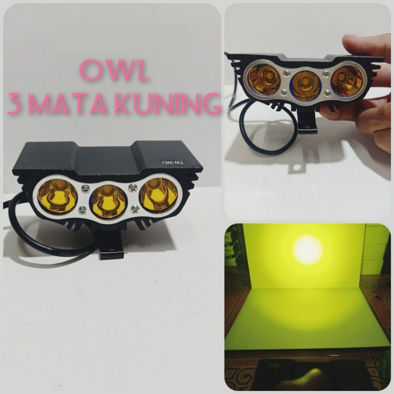 LAMPU SOROT OWL 2 MATA 3 MATA SUPER TERANG ISI 1 PCS