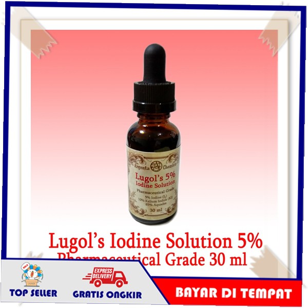 Lugol 5% Iodine Solution Pharmaceutical Grade Lugol's Yodium 30ml Obat Kelenjar Tiroid Diabetes TBC