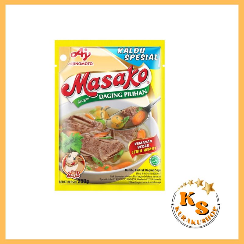 

MASAKO PENYEDAP MASAKAN RASA AYAM / MASAKO SAPI 250G KALDU AYAM / SAPI 250 GRAM