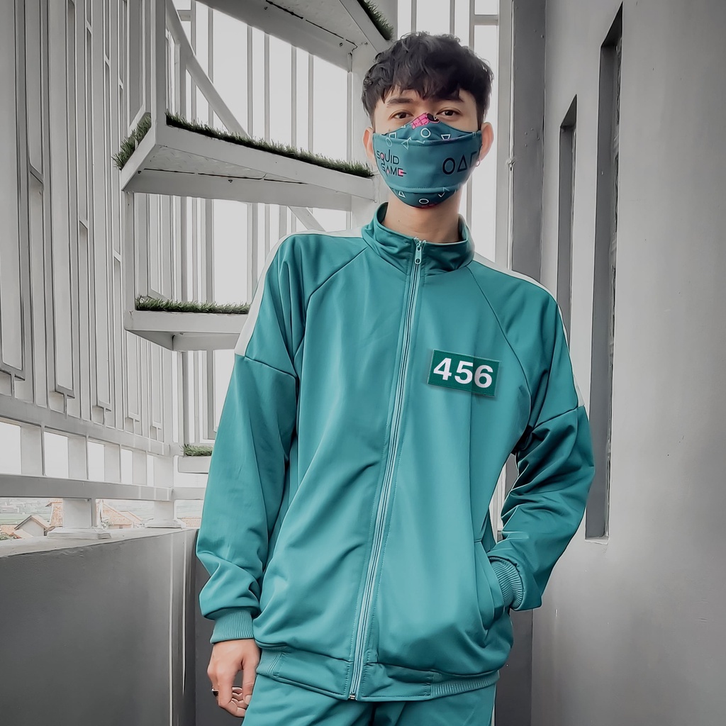Squid Game Jacket Free Masker Jaket Dan Celana Bisa Custom Nama