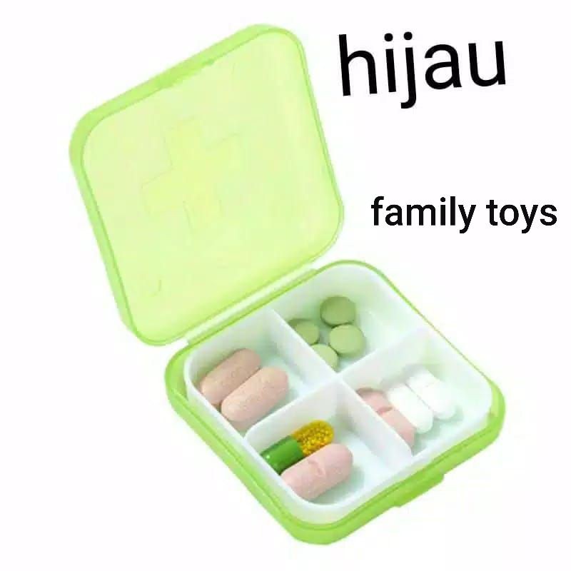 family games Kotak obat sekat 4 serbaguna portable assesoris perhiasan p3k pill case storage mini