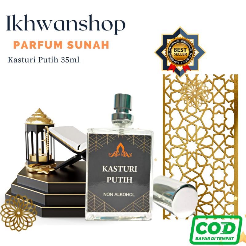 Kasturi Putih Parfum Arab Saudi Murni Non Alkohol 35ml Minyak Wangi Sholat Bibit Asli parfume kastur