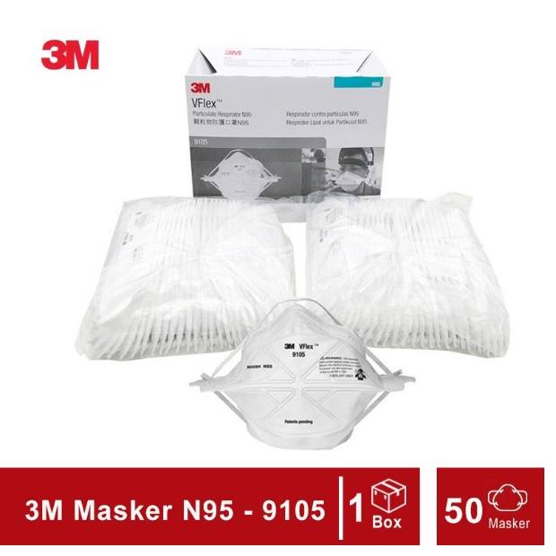 Masker 3M 9105 N95 Made In Singapura Original Termurah isi [50 Masker]