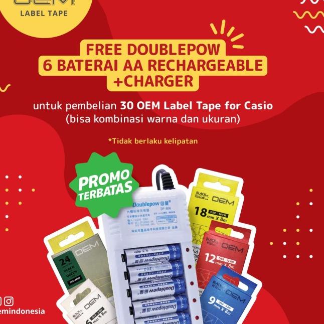 

➶ OEM TAPE EZ LABEL CASIO 12MM BLACK INK CLEAR (OXR-12X) ☛