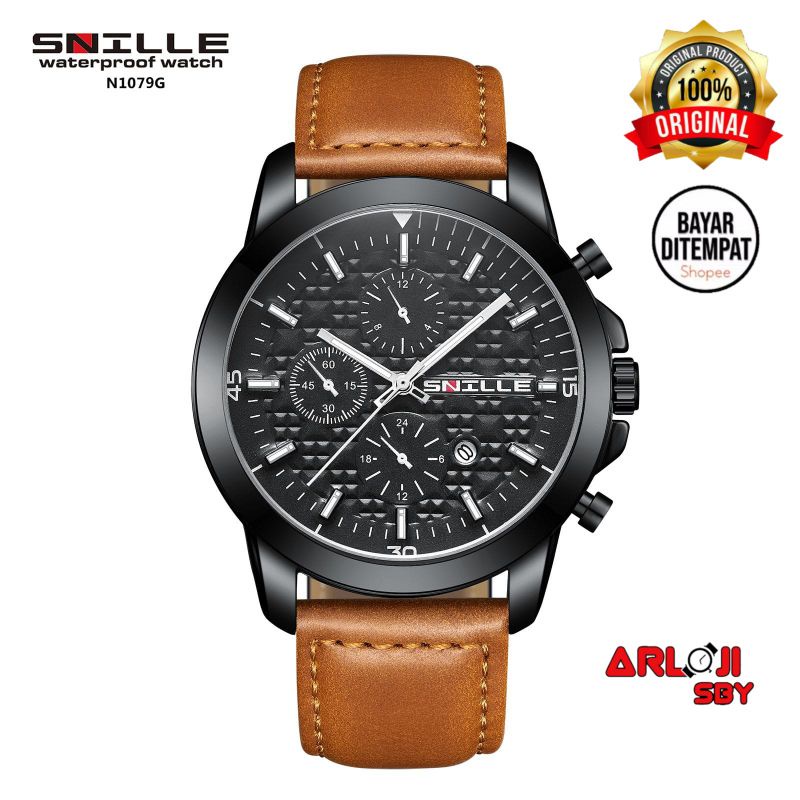 JAM TANGAN PRIA SNILLE N1079G ORIGINAL WATERPROOF 1ATM