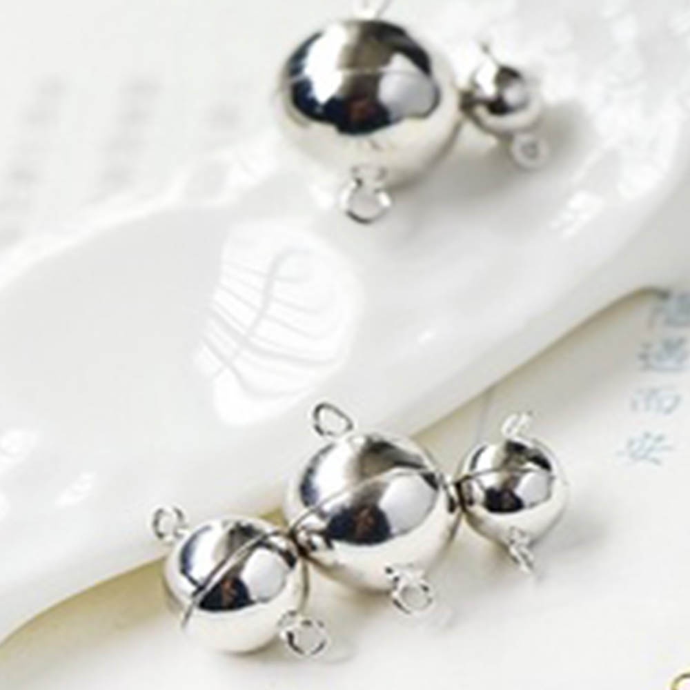 【COD Tangding】10pcs/set 8mm Fashion DIY Accessories Pearl Strong Magnet Buckle Necklace Bracelet Glossy Ball Sling Buckle