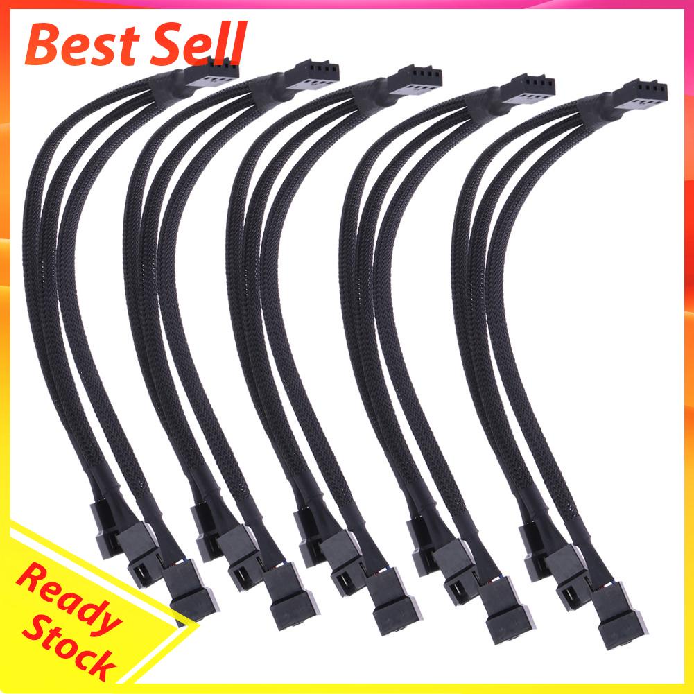 Kabel Extension Splitter 4pin PWM 1 Ke 3 Arah Warna Hitam Untuk Kipas Angin