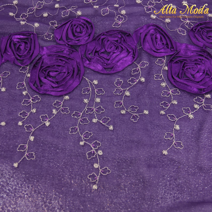 

Alta Moda Kain Chiffon Embroidery Floral Purple (1M)