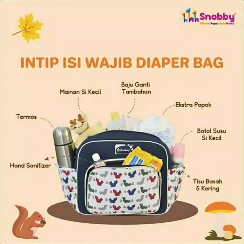 Snobby Tas Bayi Medium Saku Squirrel TPT 5672