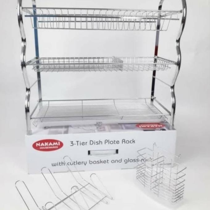 Rak Piring Susun 3 Stainless Steel Mak.Itam665