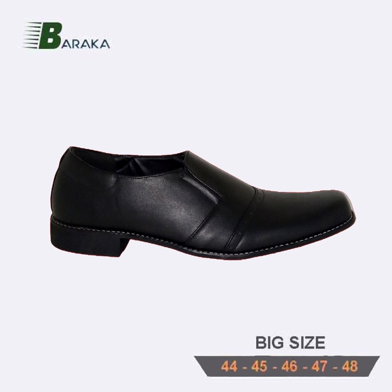 Sepatu Pantofel Pria Formal Big Size 44 45 46 47 48 ZGB-BRX 01 BLACK sepatu cowo resmi ukuran jumbo besar gede