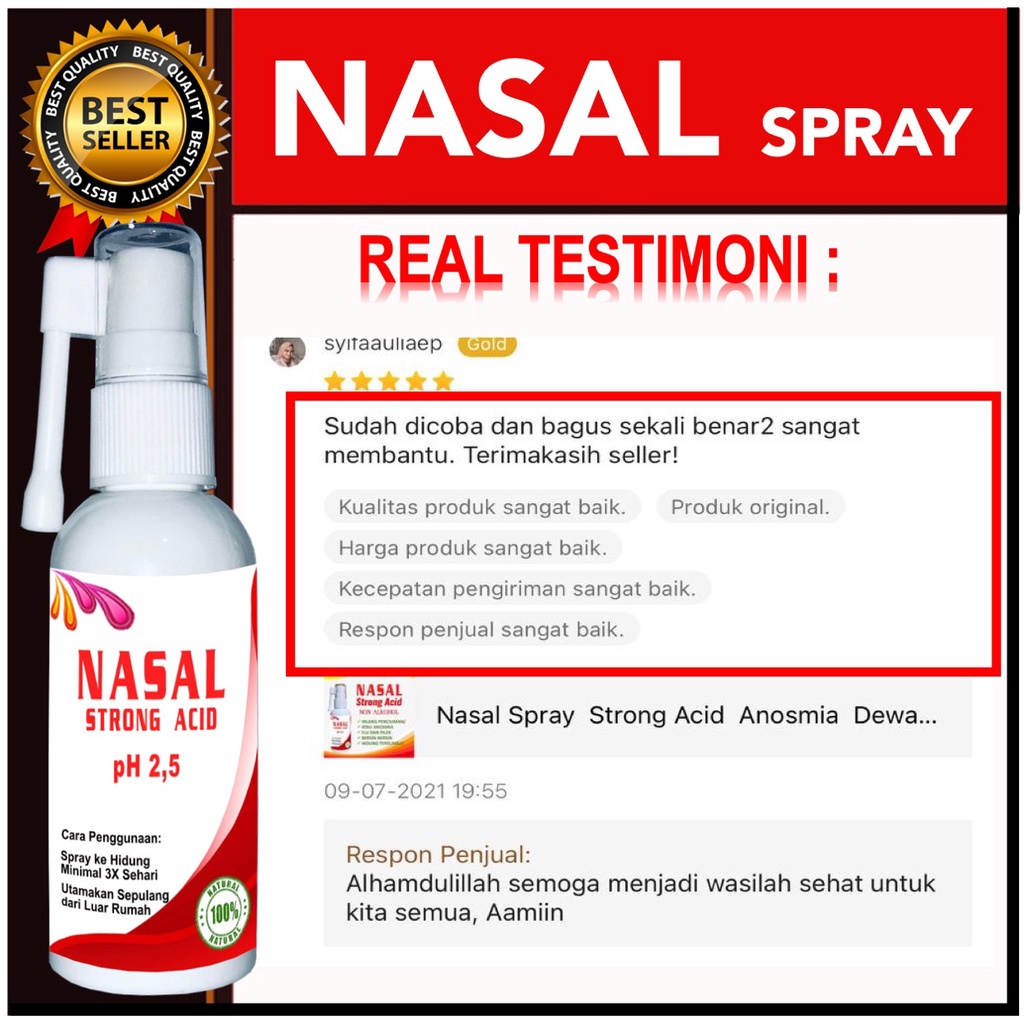 Nasal Spray  Strong Acid  Anosmia  Dewasa Anak Bayi Anti Virus dan Bakteri