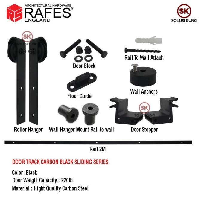 Rel Pintu Sliding 2 Meter RAFES England / High Quality Carbon Steel