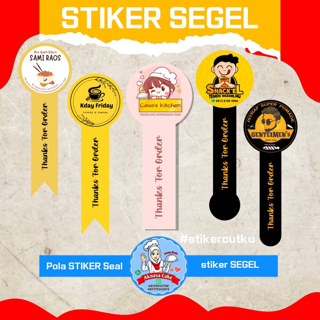 

STIKER SEGEL STICKER SEAL BOX STICKER PACKAGING CUSTOM LEMBARAN A3 6x5 (40pcs) STIKER BEKASI MURAH