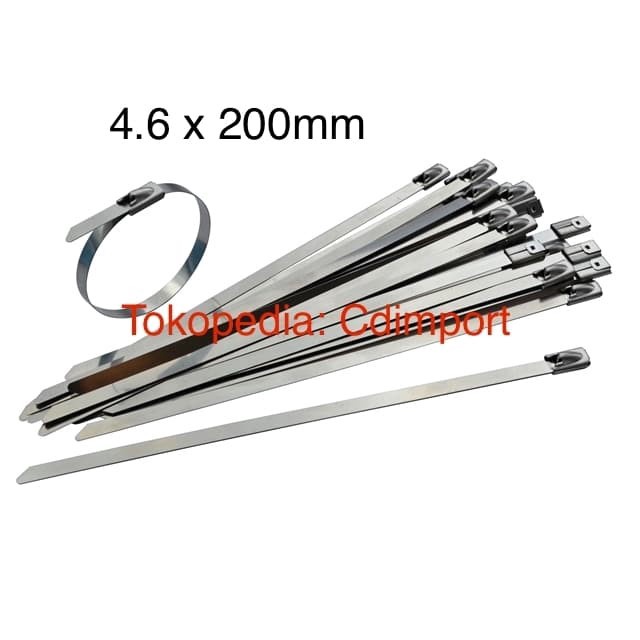 

READY Stainless Cable Ties - Kabel Tis Stainless 4.6 x 200 mm - 20 cm 100pcs MURAH