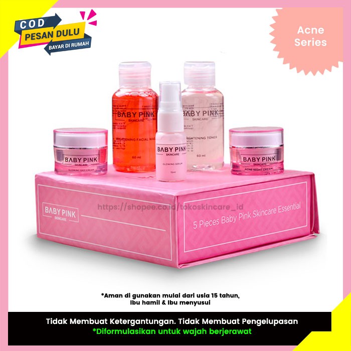 Babypink Paket Acne Mampu Menghilangkan Jerawat Serta Bekasnya | Baby Pink Skincare Original BPOM