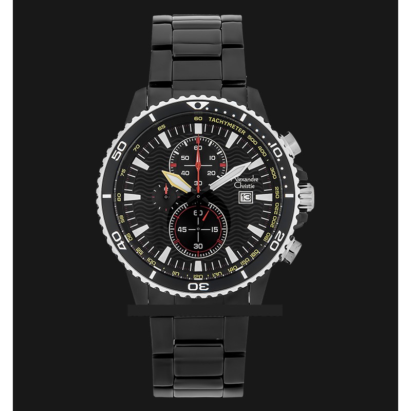 Alexandre Christie AC 6482 MC BIPBA Men / Pria Black Stainless