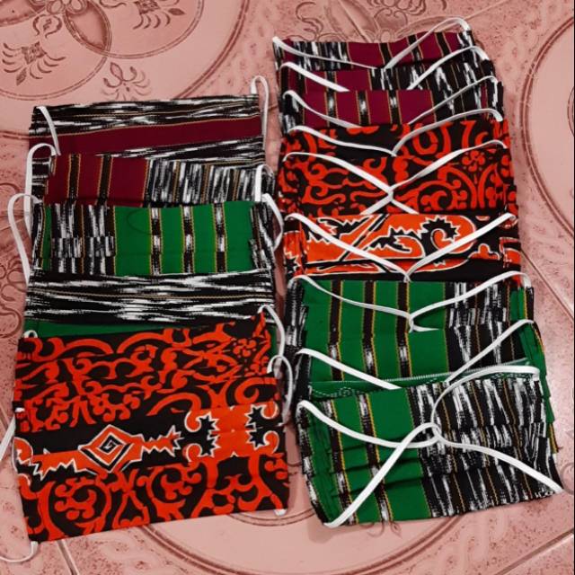 MASKER KAIN MOTIF KAIN ETNIK BATAK GORGA ULOS MASKER KAIN JILBAB