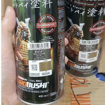 Samurai Paint Kurobushi Cat Semprot Pilox Pilok K414* Black Grey Met / Abu Abu Metalik (400ml)