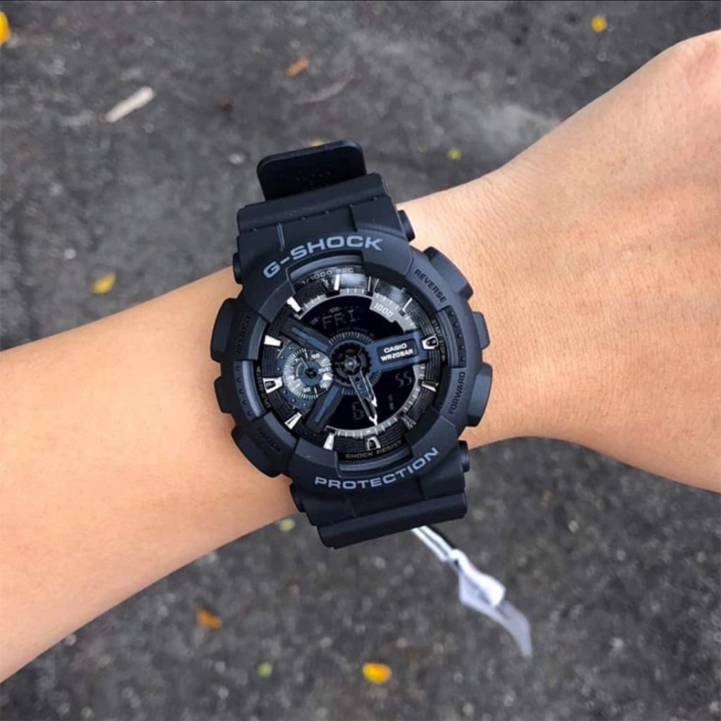 Jam Tangan Casio G-Shock GA-110 GSHOCK GA110 Black Edition Autolight World Time Waterproof