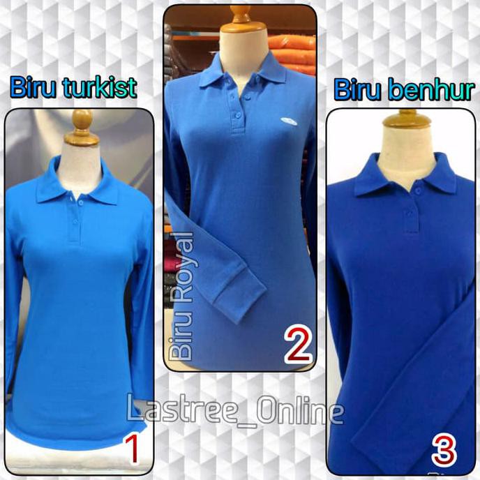 KAOS POLO SHIRT WANITA LENGAN PANJANG,POLO SHIRT CEWEK LENGAN PANJANG