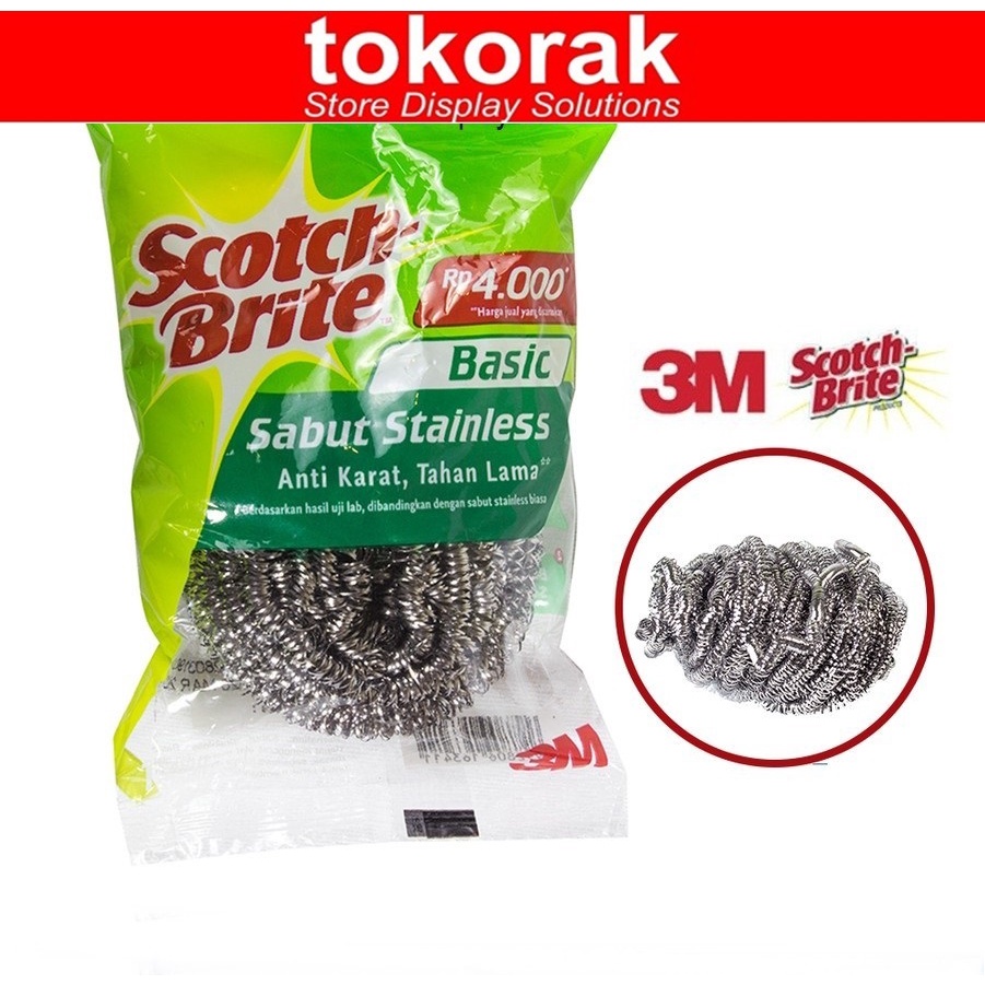 3M SCOTCH BRITE SABUT STAINLESS KAWAT CUCI PIRING STANDAR ID- T57N