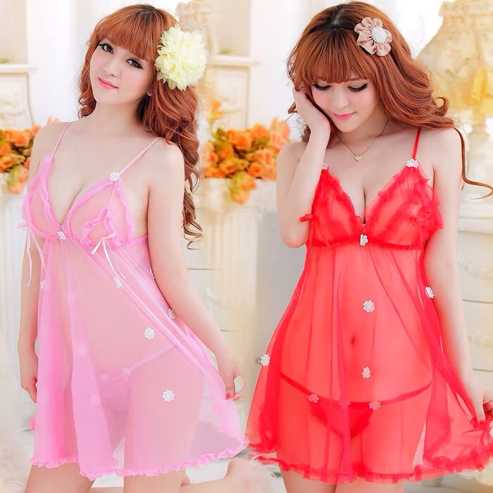 Ɛѵҽ Lingerie Wanita Sexy Deep V-Neck Bahan Lace Motif Bunga Transparan Erotis 1168