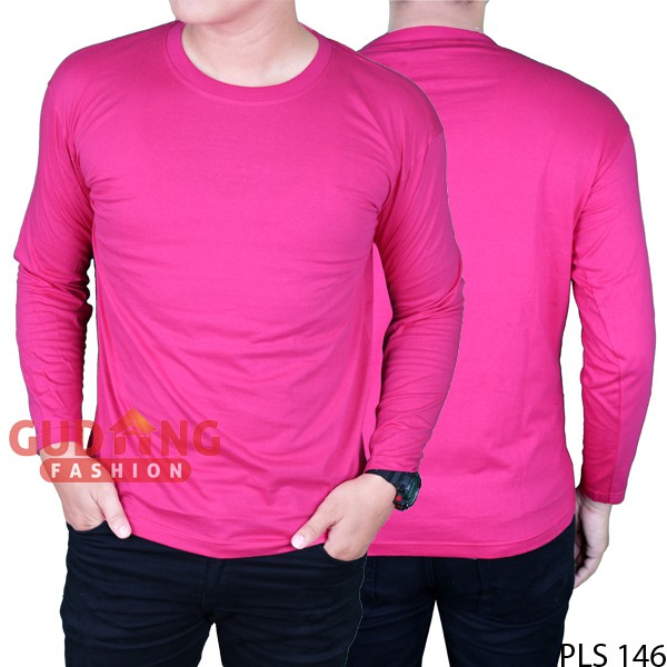 Kaos Panjang Polos Pria - Oneck / Basic Tshirt Oneck Cotton Cardet - PLS (COMB)