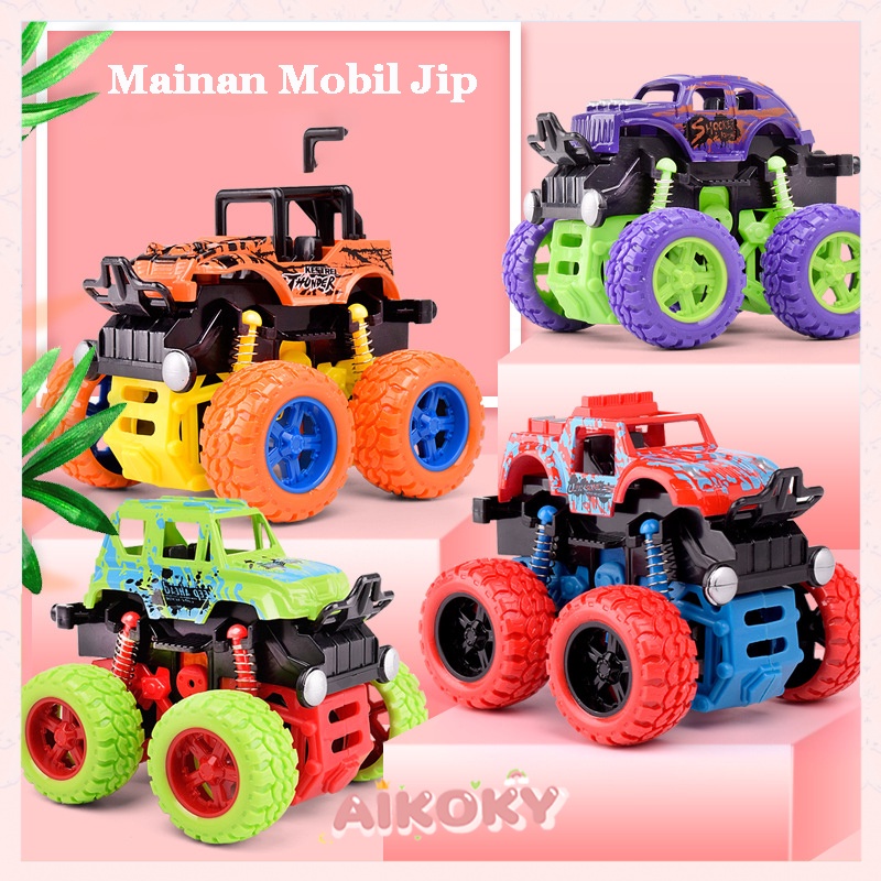 Aikoky Mainan mobil mobilan anak/Mainan anak laki laki Jip toys mobil Off Road 4 Drive Inertial Bisa berputar 360 °