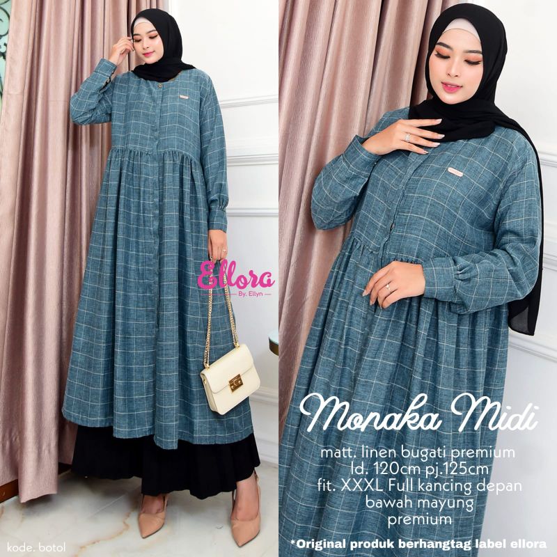monaka midi by ELLORA gamis jumbo