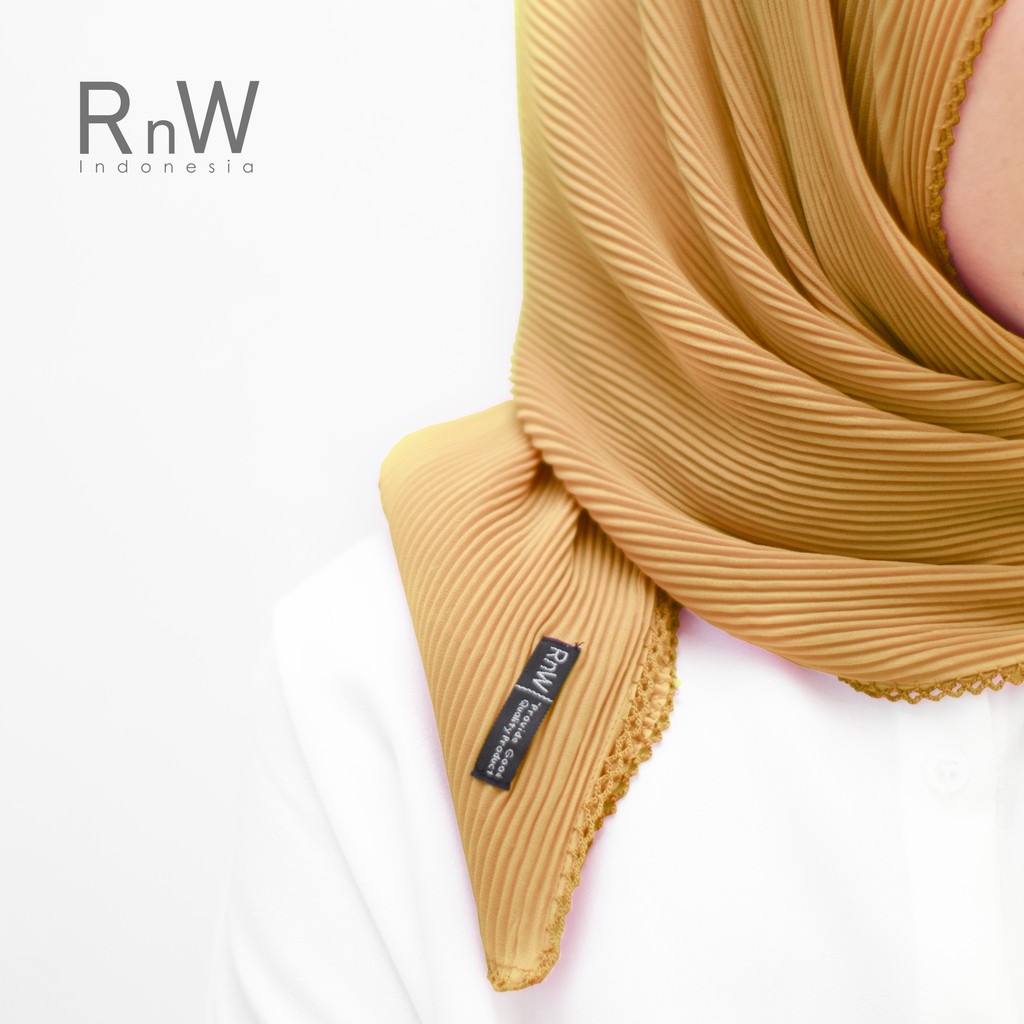 NEW YEAR SALE Pashmina Plisket Crochet Premium-Mustard
