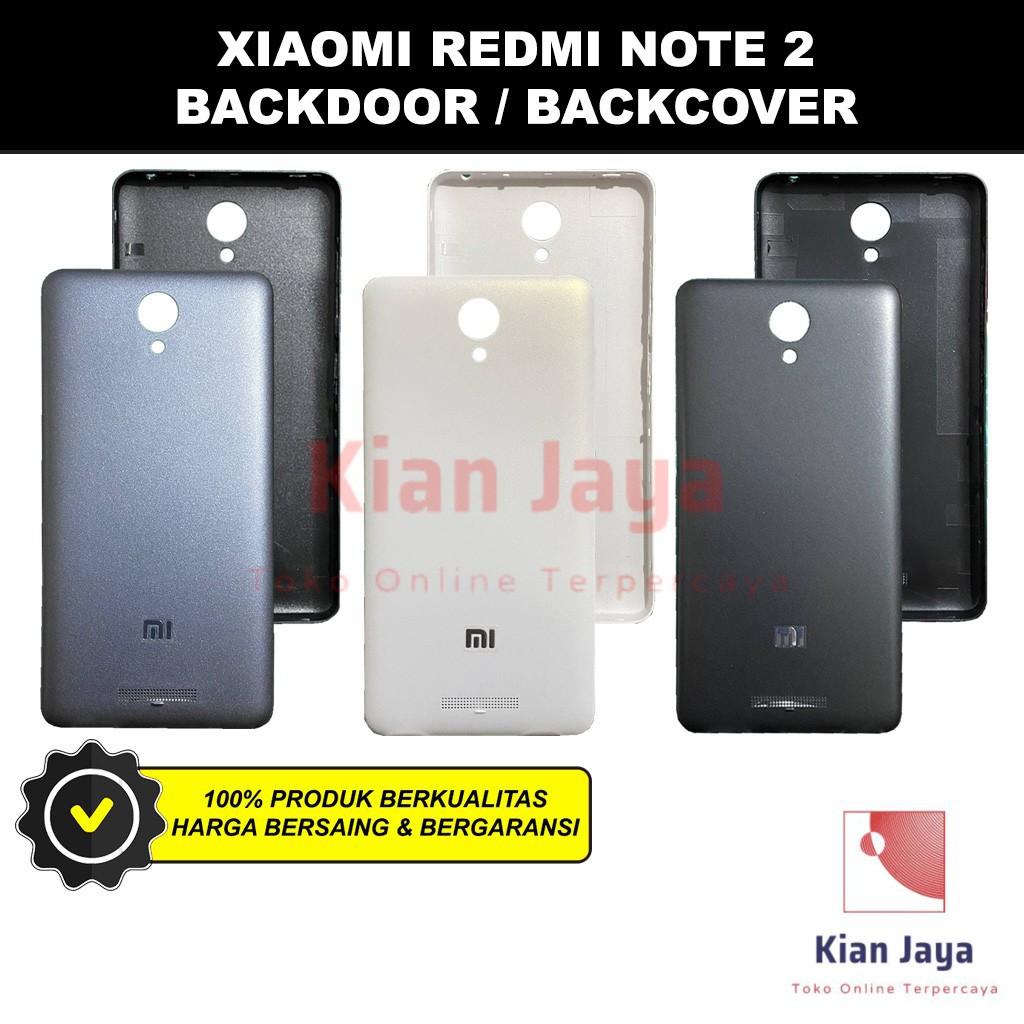 Backdoor Xiaomi Redmi Note 2 Back Cover Tutup Belakang Baterai Cassing Casing Backcase Original