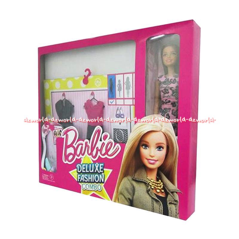 Barbie Deluxe Fashion Combo Pink Dress Doll Boneka Dilengkapi Dengan Aksesoris