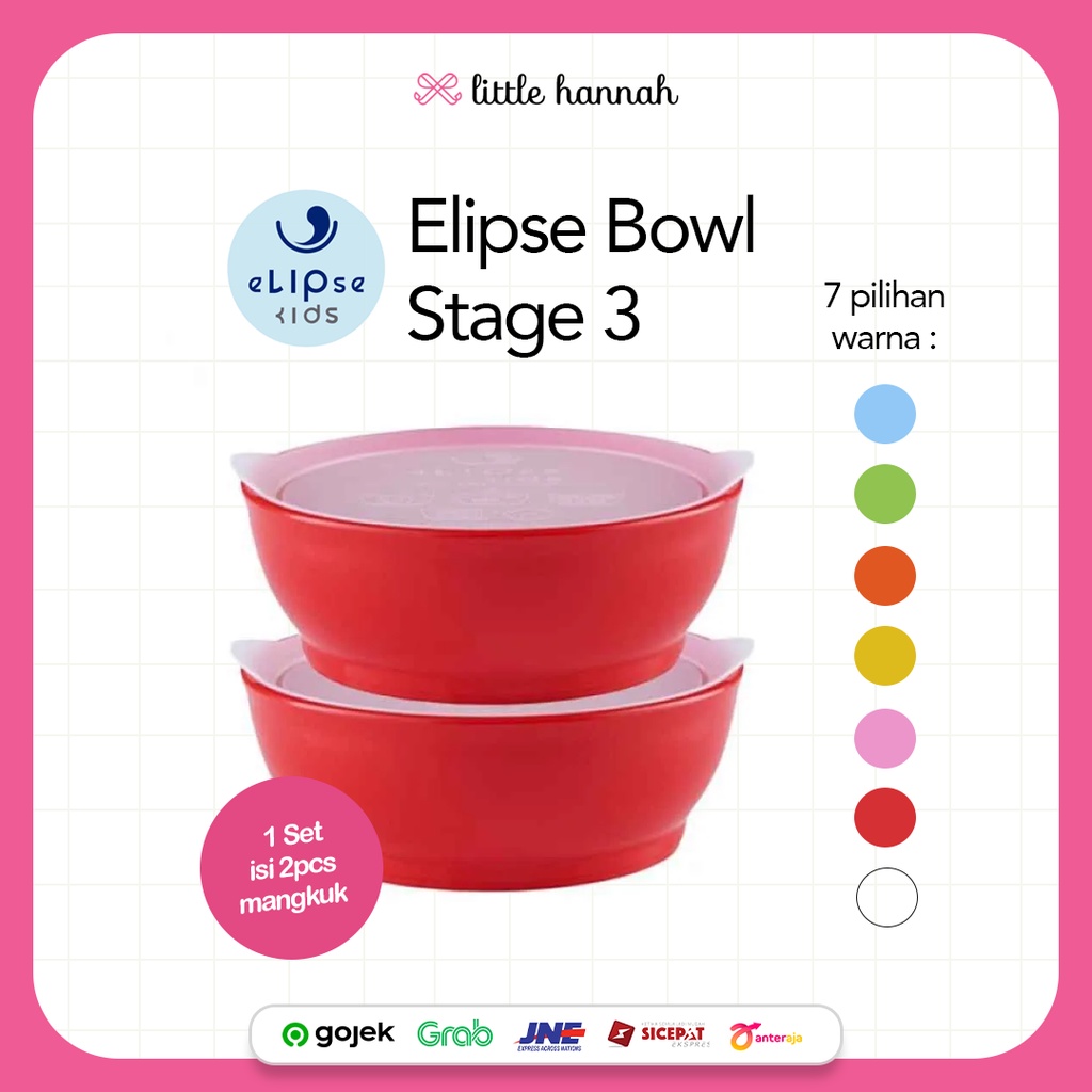 ELIPSE BOWL Stage 3 / Mangkok Anak isi 2 dengan Tutup / Mangkok Bayi / Mangkok MPASI